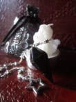 Pendule agate noire & bougie ange